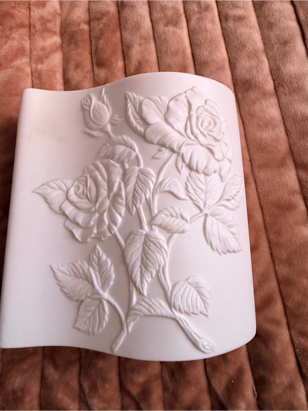 Vintage Shafford White Porcelain Rose Vase 1972 Japan